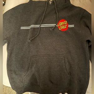 Santa Cruz Red Logo Dark Gray Hoodie